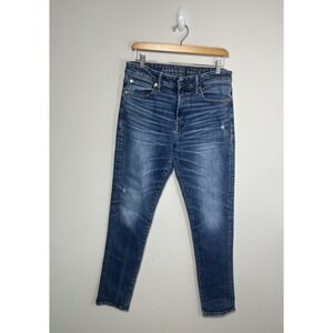 American Eagle Airflex Plus Jeans Men's 32X34 Original Straight Whisker Faded